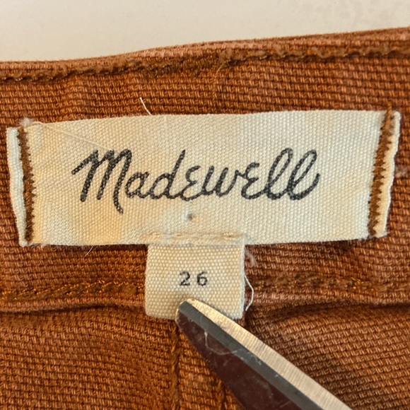 Madewell Warm Coffee Emmett High-rise Cropped Wide Leg Utility Casual Jeans 3342 - Picture 8 of 10